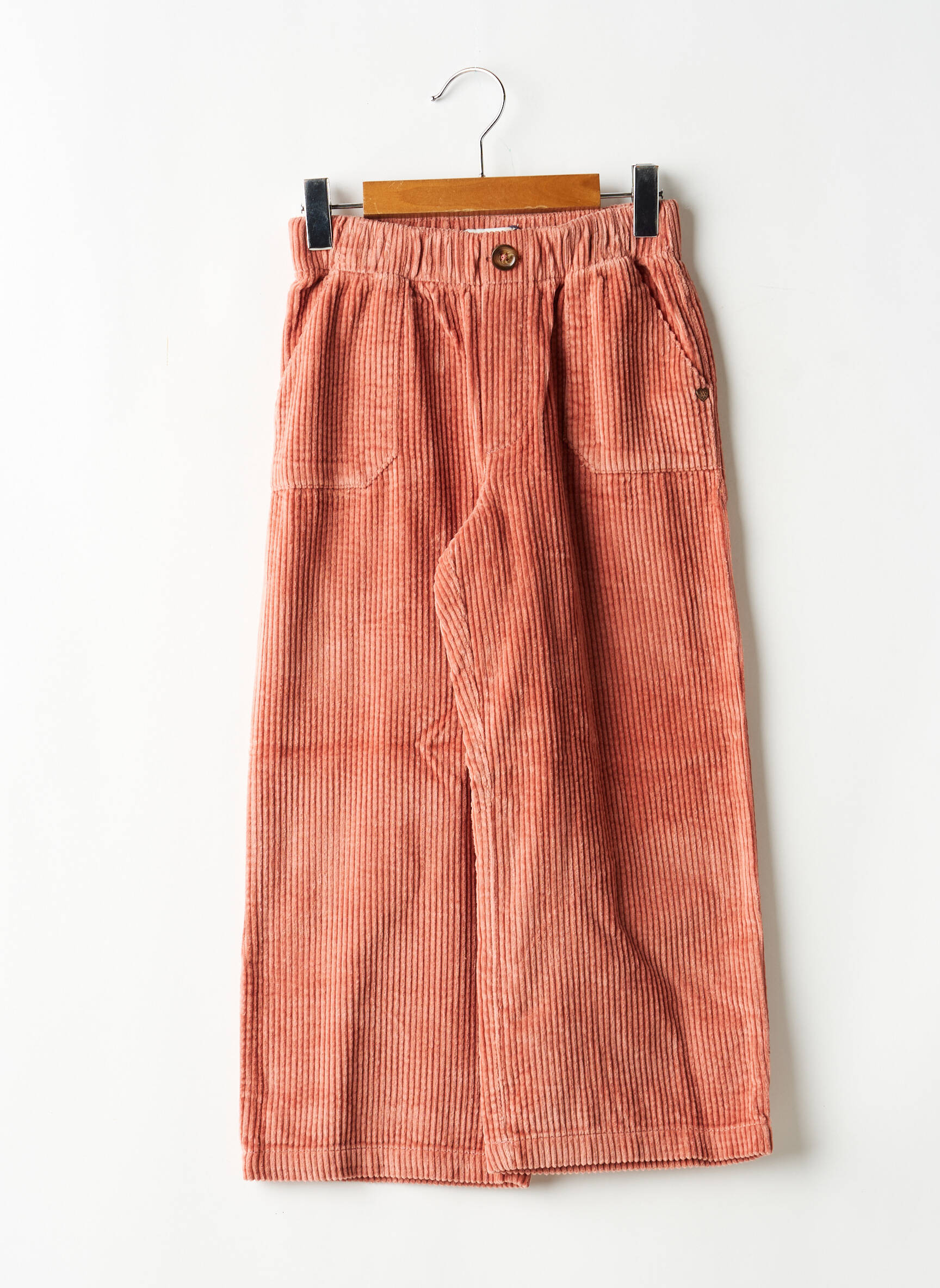 Pantalon droit fermeture zippée sous rabat boutonné taille élastique rose NOPPIES fille