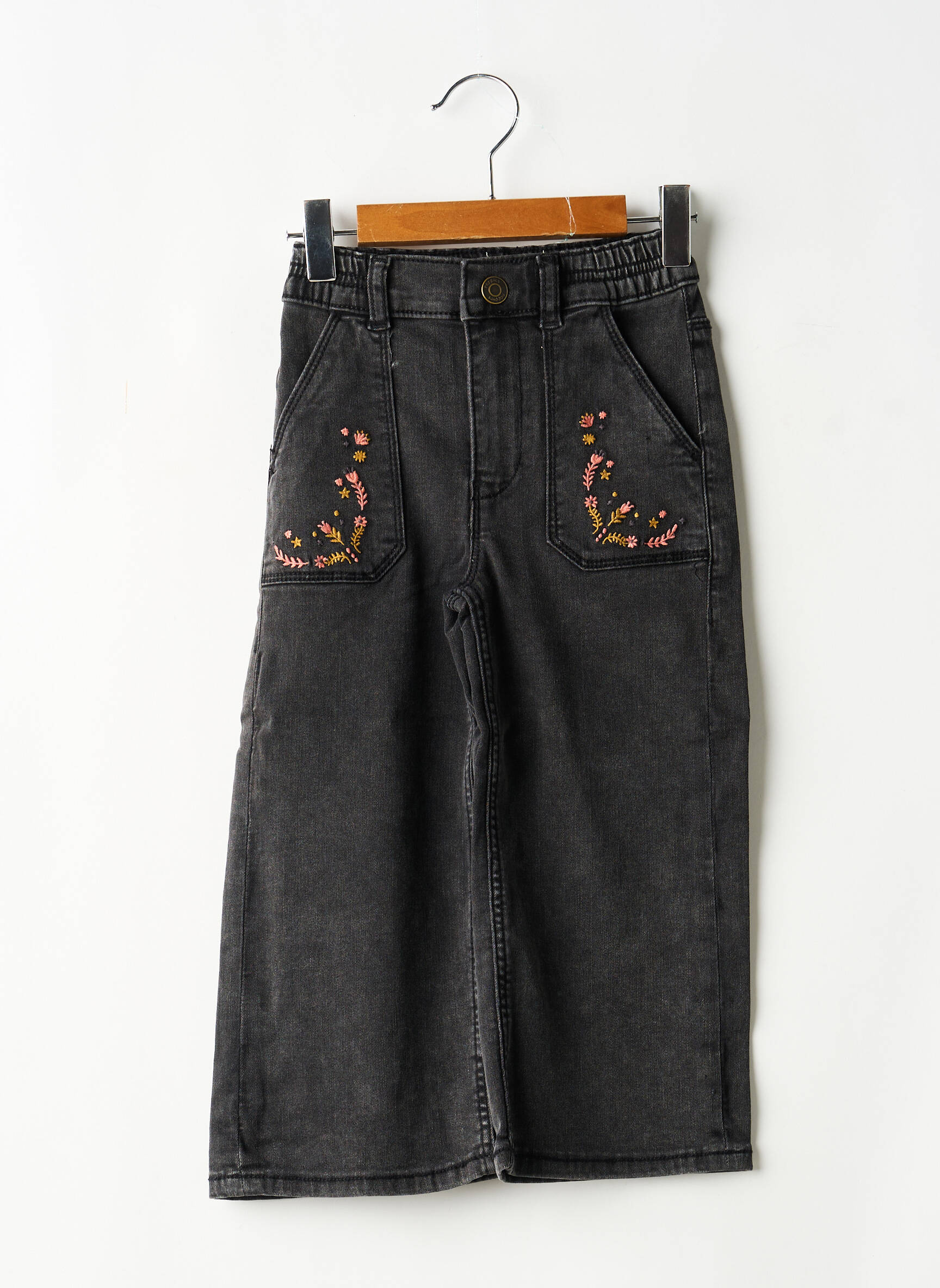 Jeans coupe droite taille élastique taille élastique noir NOPPIES fille