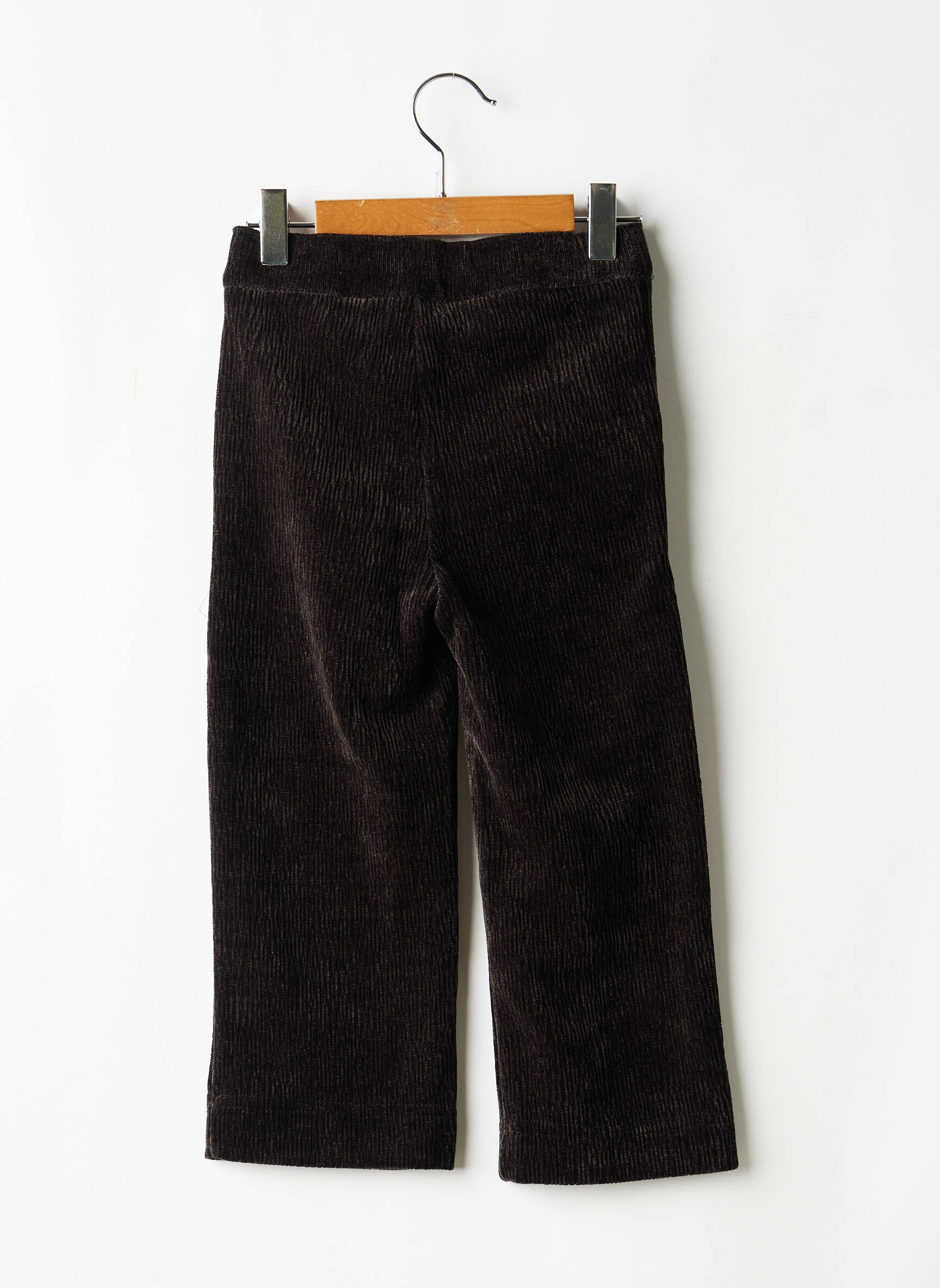 Pantalon droit fermeture zippée sous rabat boutonné taille élastique noir LEVV LABEL fille