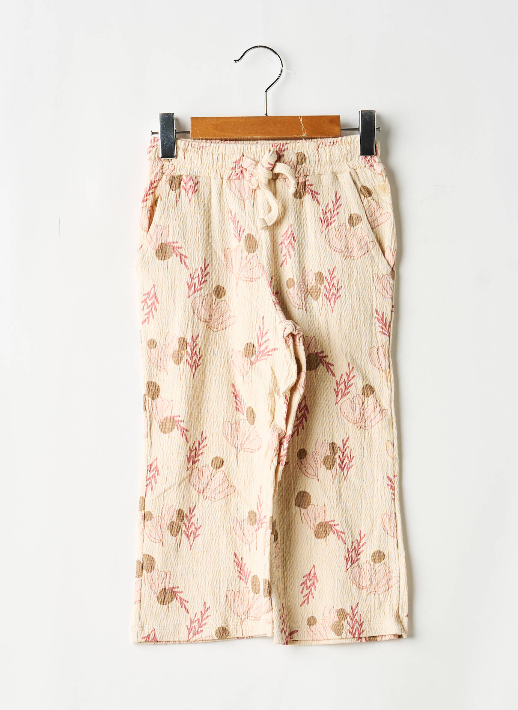 Pantalon droit coupe droite taille élastique beige LEVV LABEL fille