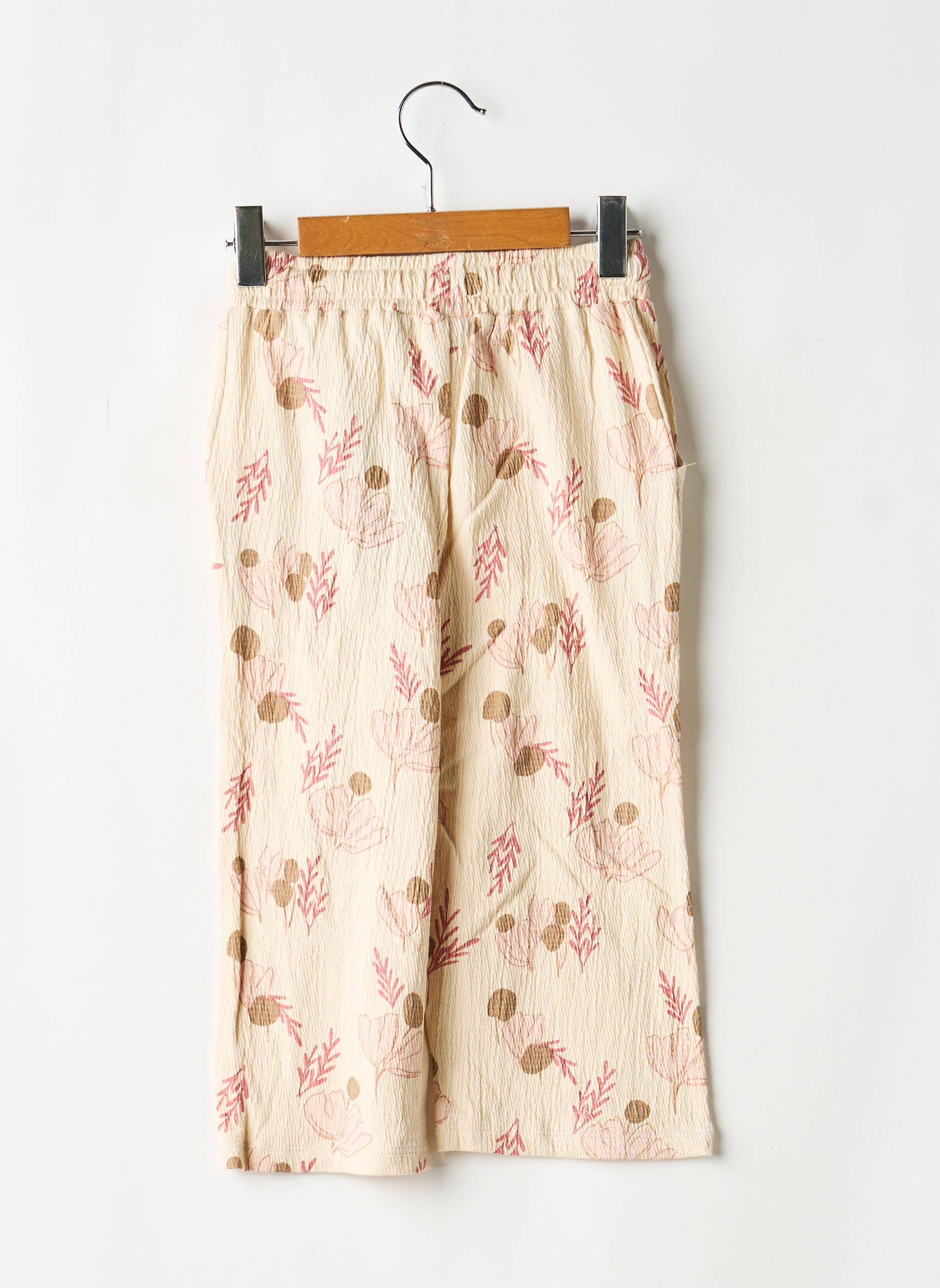 Pantalon droit coupe droite taille élastique beige LEVV LABEL fille