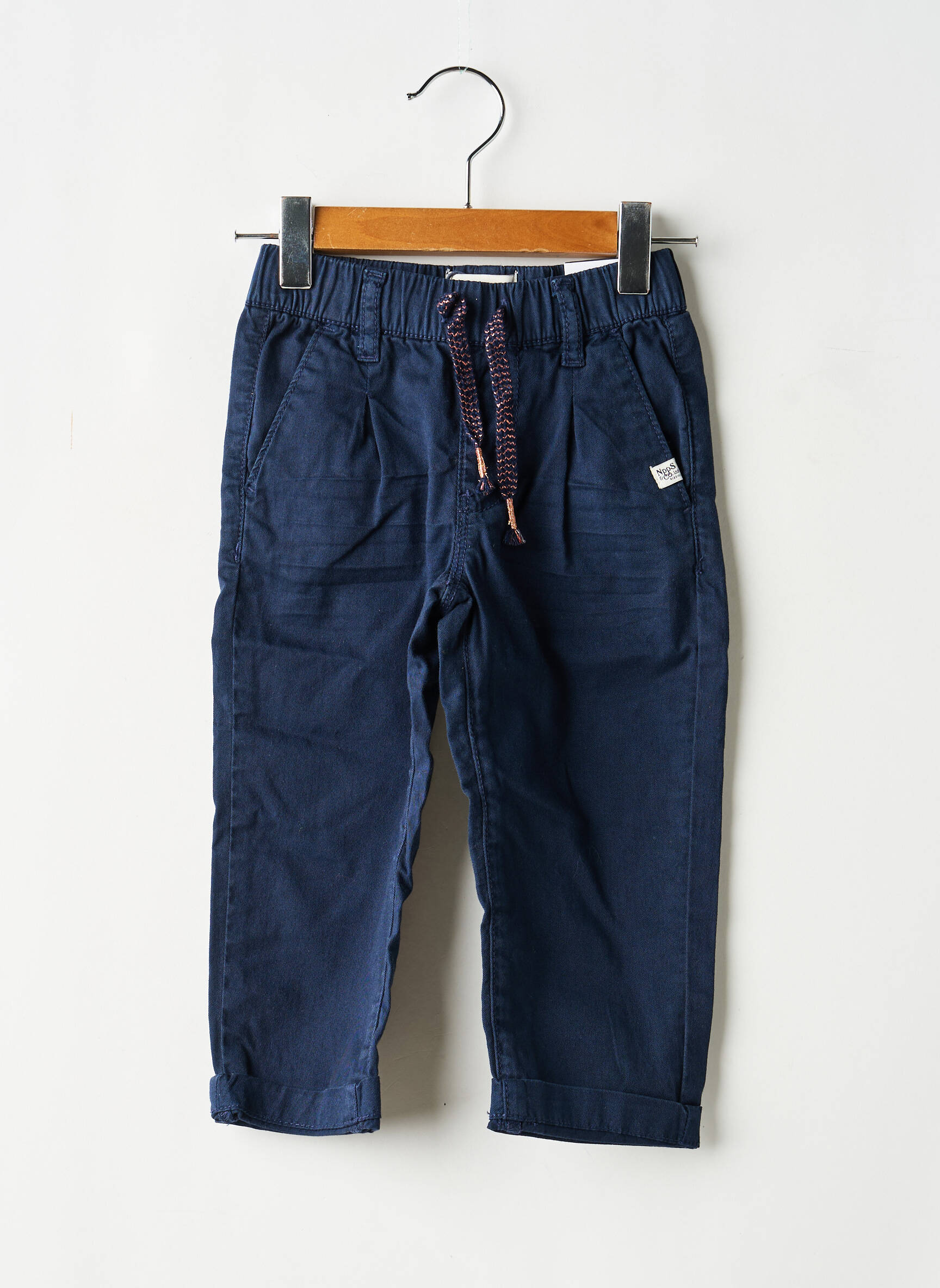Pantalon droit fermeture liens à nouer taille élastique bleu NOPPIES garçon