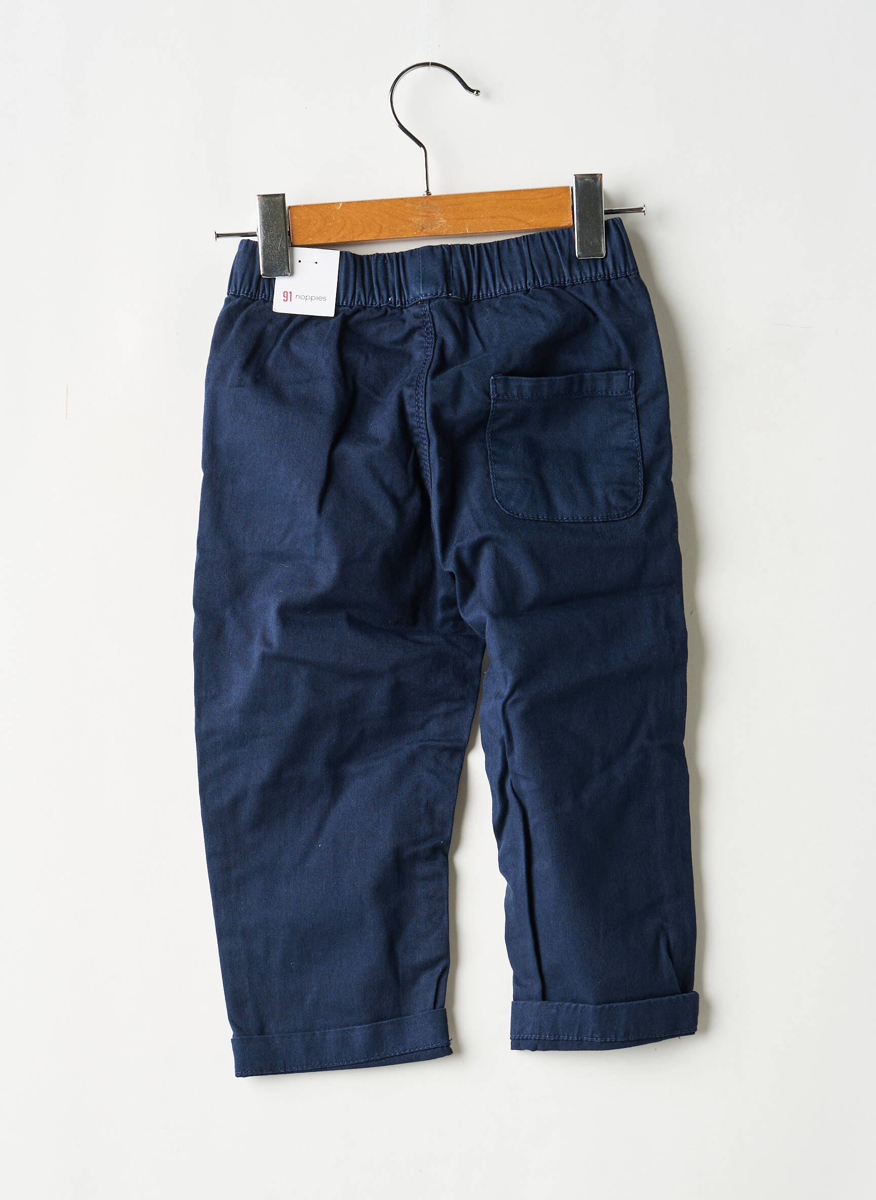 Pantalon droit fermeture liens à nouer taille élastique bleu NOPPIES garçon