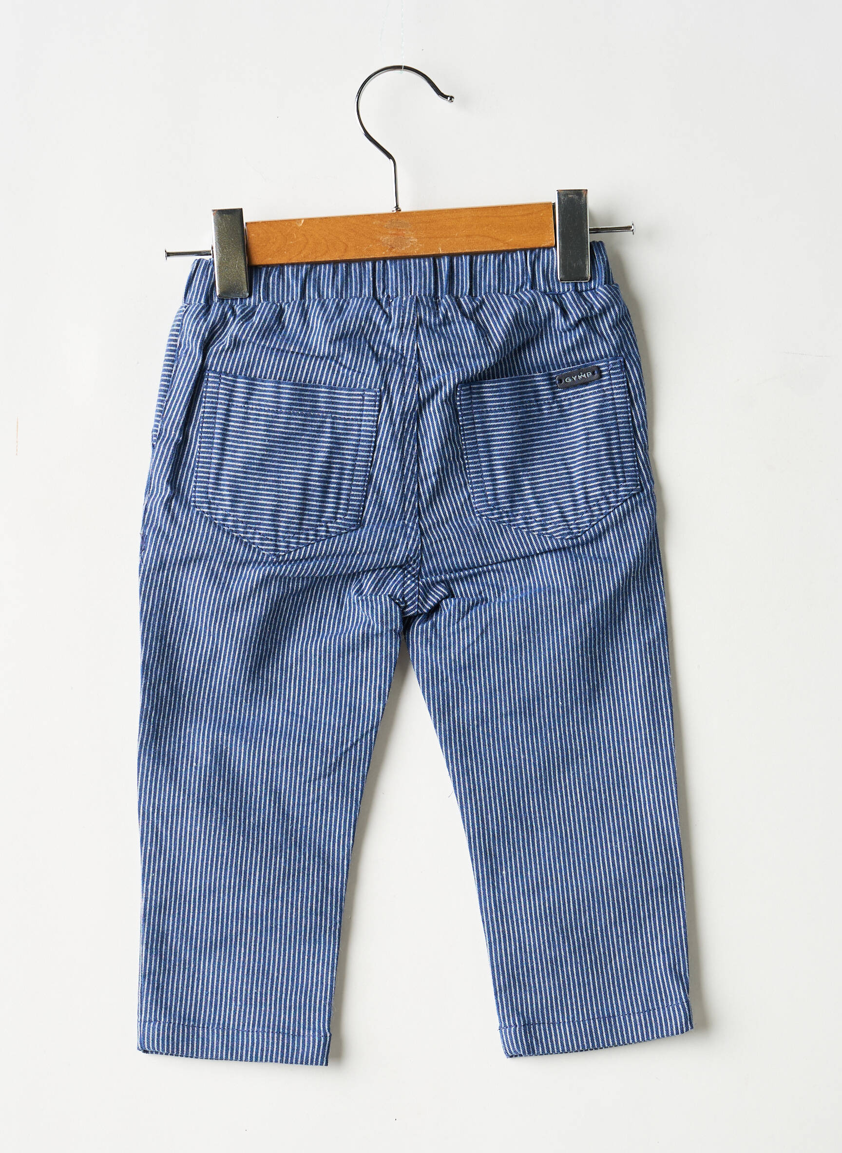 Pantalon droit coupe droite taille élastique bleu GYMP garçon