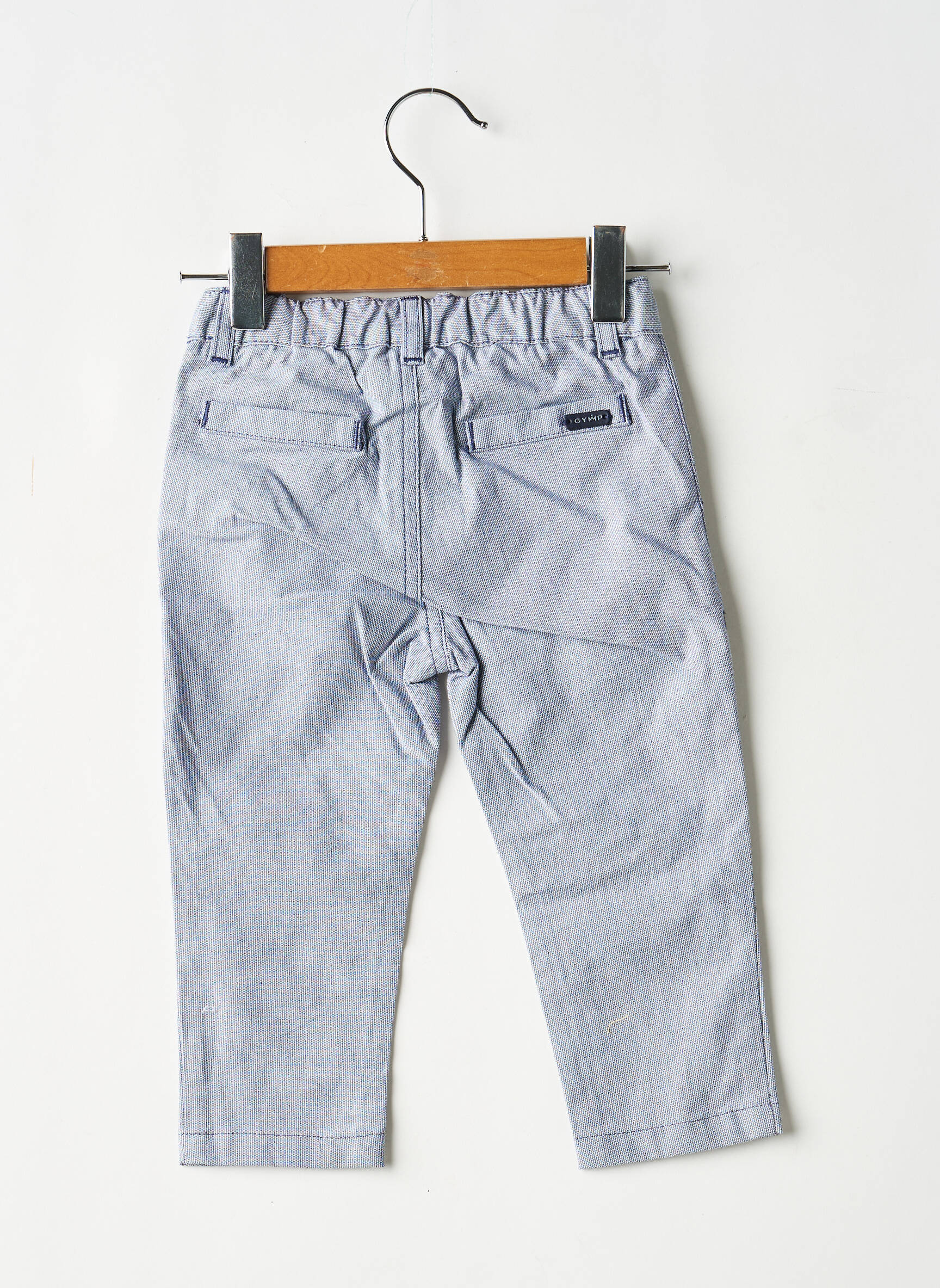 Pantalon droit coupe droite taille élastique bleu GYMP garçon