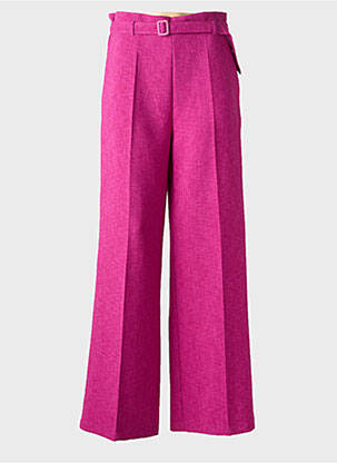 Pantalon large fermeture zip latéral taille haute violet STUDIO PARISIEN femme