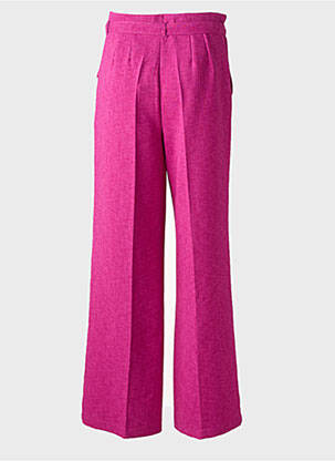 Pantalon large fermeture zip latéral taille haute violet STUDIO PARISIEN femme