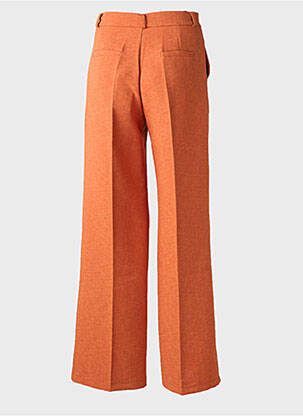 Pantalon large fermeture zippée sous rabat boutonné taille haute orange STUDIO PARISIEN femme