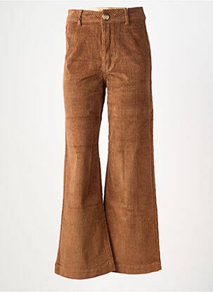 Pantalon flare stretch taille haute marron F.A.M. femme
