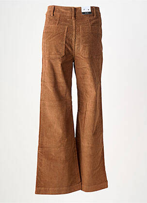 Pantalon flare stretch taille haute marron F.A.M. femme
