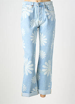 Jeans coupe droite taille haute taille haute bleu F.A.M. femme