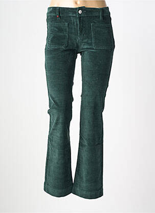 Pantalon flare stretch taille haute vert F.A.M. femme