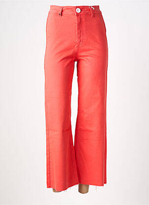 Jean coupe flare stretch taille haute rouge F.A.M. femme