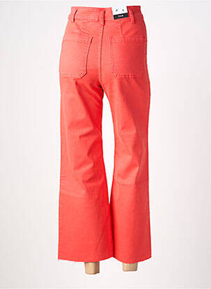 Jean coupe flare stretch taille haute rouge F.A.M. femme