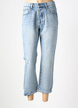 Jeans coupe droite stretch taille normale bleu F.A.M. femme