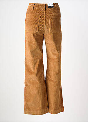 Pantalon flare stretch taille haute beige F.A.M. femme