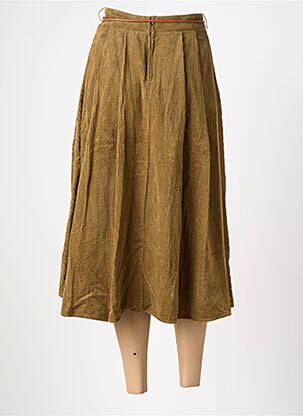 Jupe longue fermeture zippée au dos vert ORFEO femme
