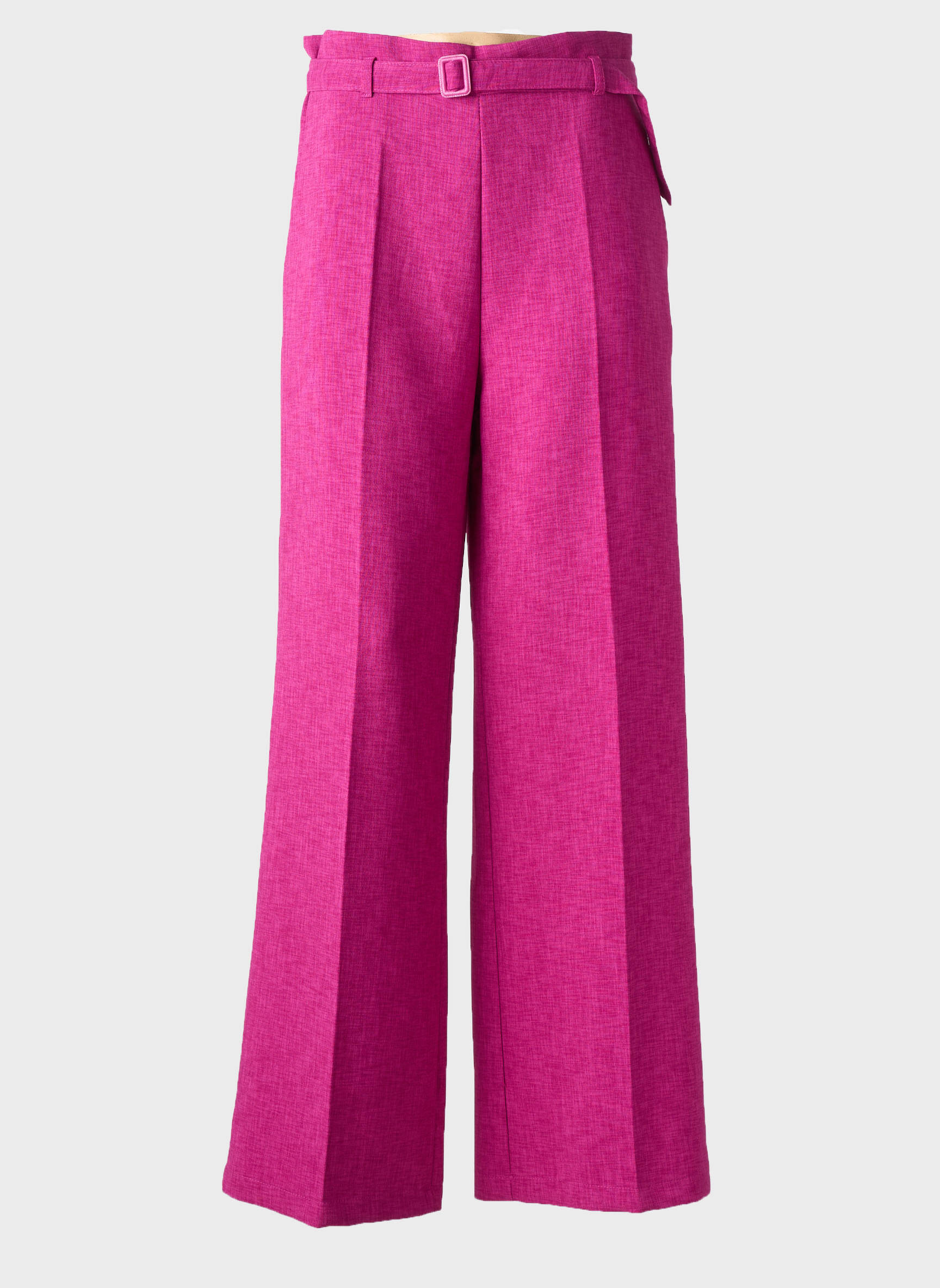 Pantalon large fermeture zip latéral taille haute violet STUDIO PARISIEN femme