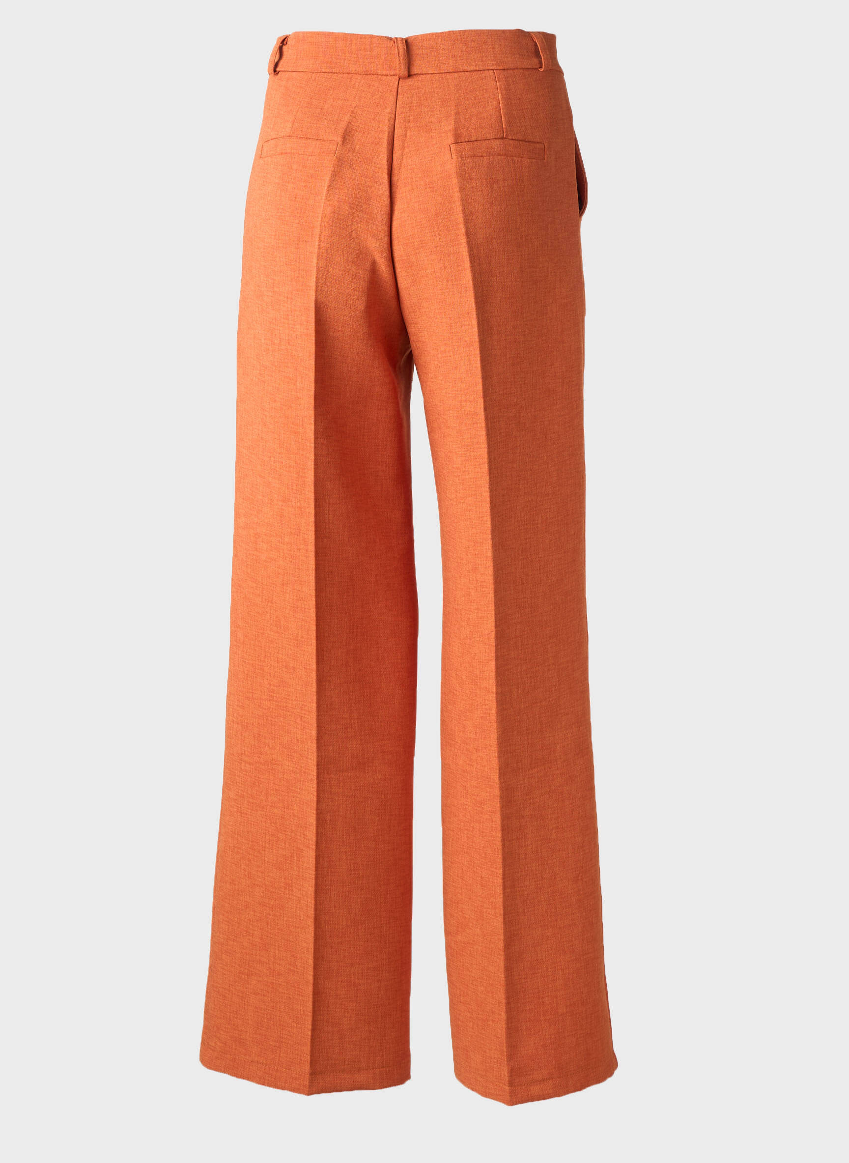 Pantalon large fermeture zippée sous rabat boutonné taille haute orange STUDIO PARISIEN femme