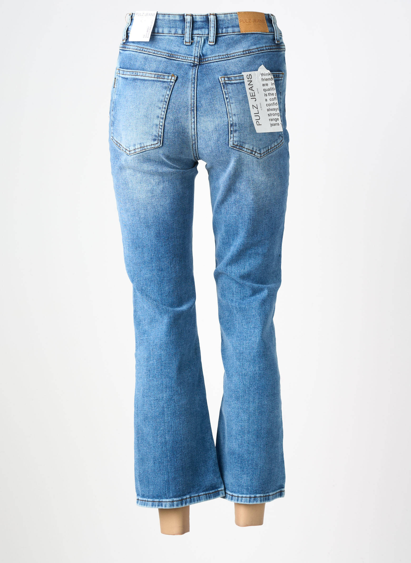 Jean coupe flare stretch taille haute bleu PULZ JEANS femme