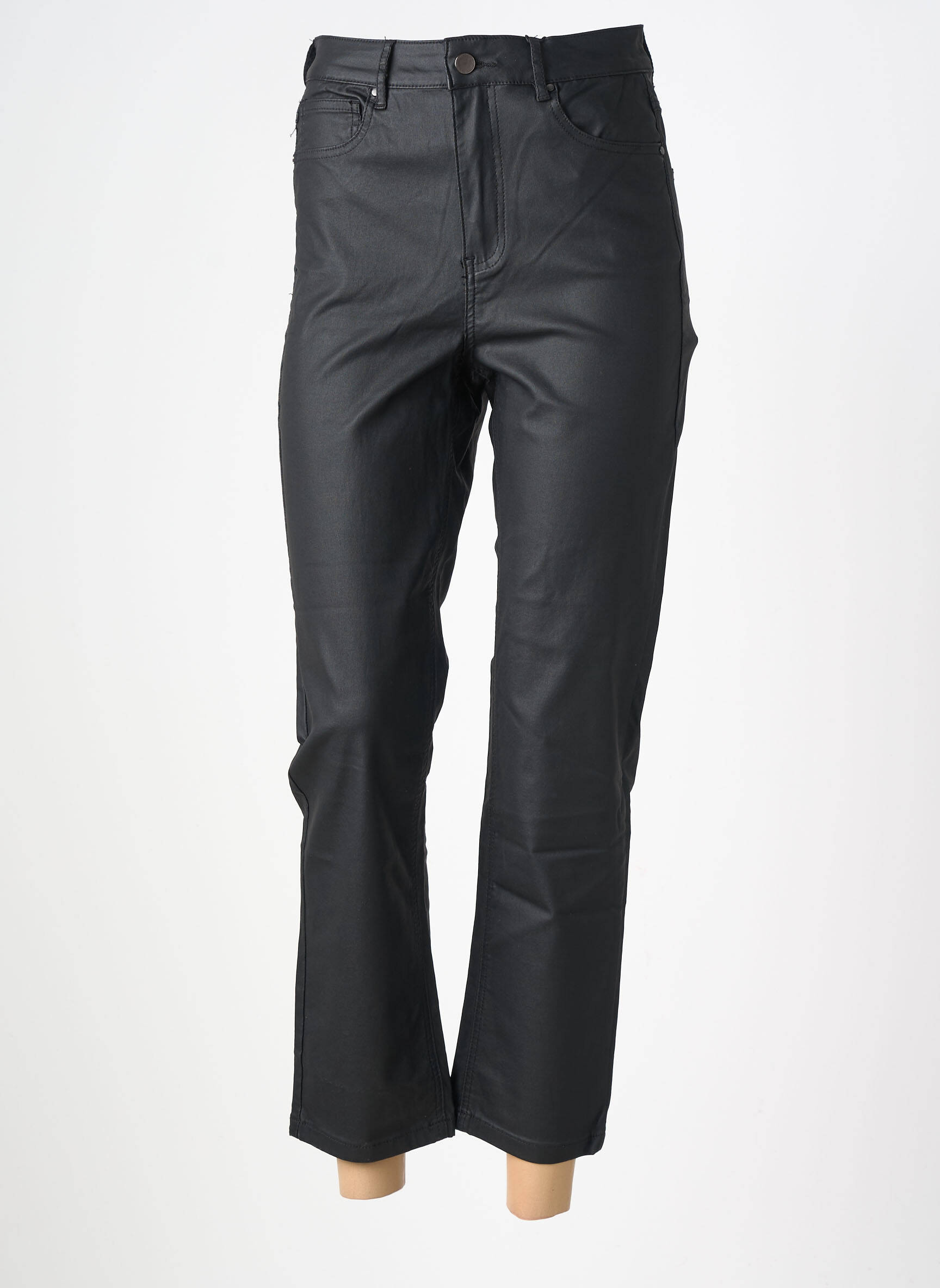 Pantalon 7/8 taille haute taille haute noir B.YOUNG femme