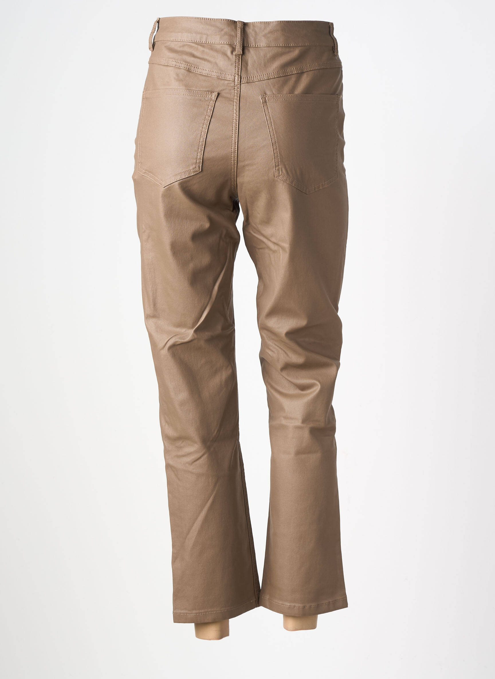 Pantalon 7/8 taille haute taille haute marron B.YOUNG femme