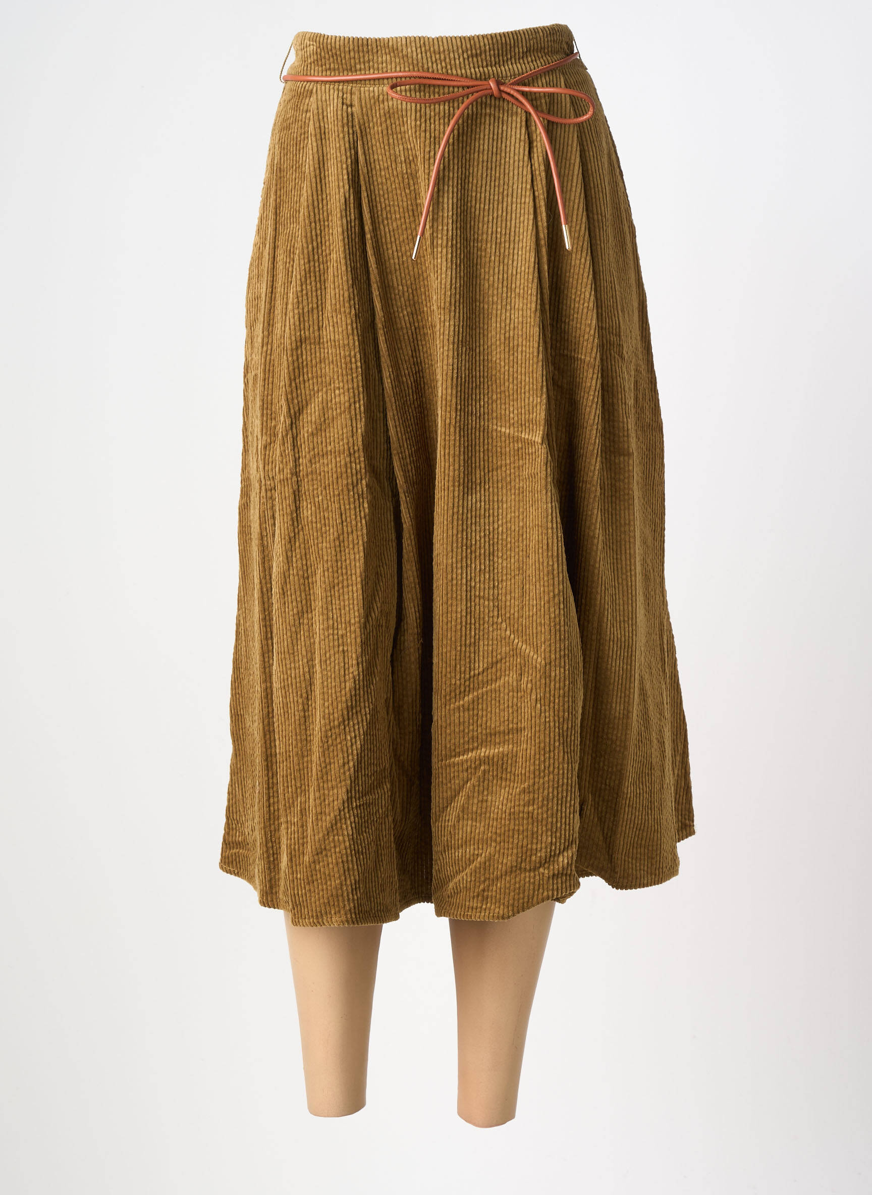 Jupe longue fermeture zippée au dos vert ORFEO femme