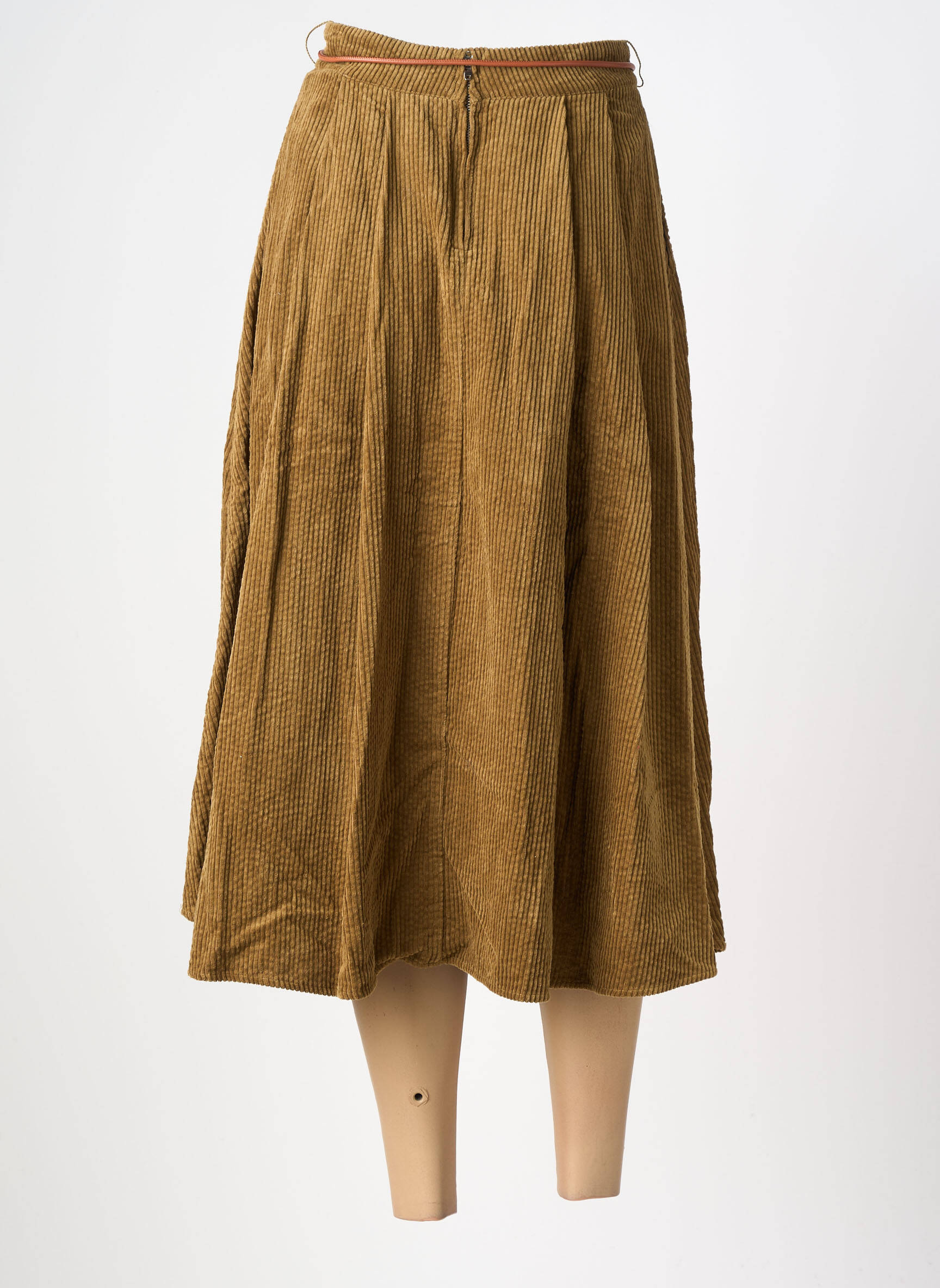 Jupe longue fermeture zippée au dos vert ORFEO femme