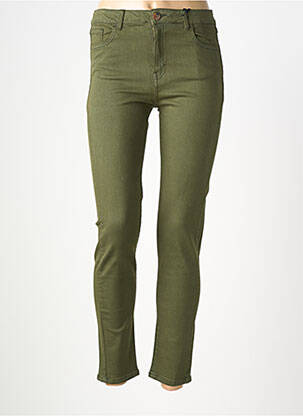 Jeans coupe slim tissage brut taille normale vert ORFEO femme