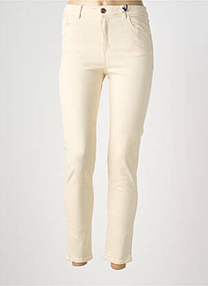 Jeans coupe slim tissage brut taille normale beige ORFEO femme