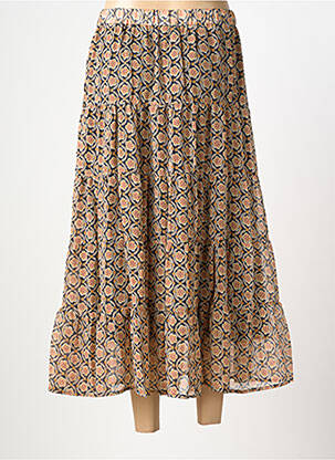 Jupe longue imprimé fantaisie beige SEE U SOON femme