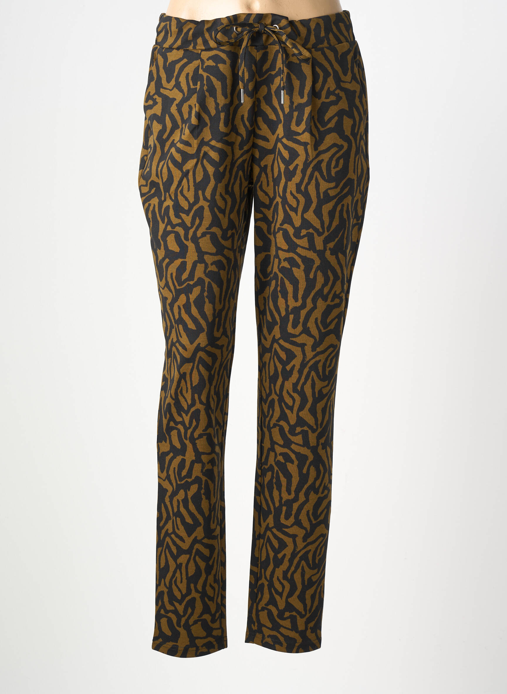 Pantalon slim taille élastique taille normale vert B.YOUNG femme