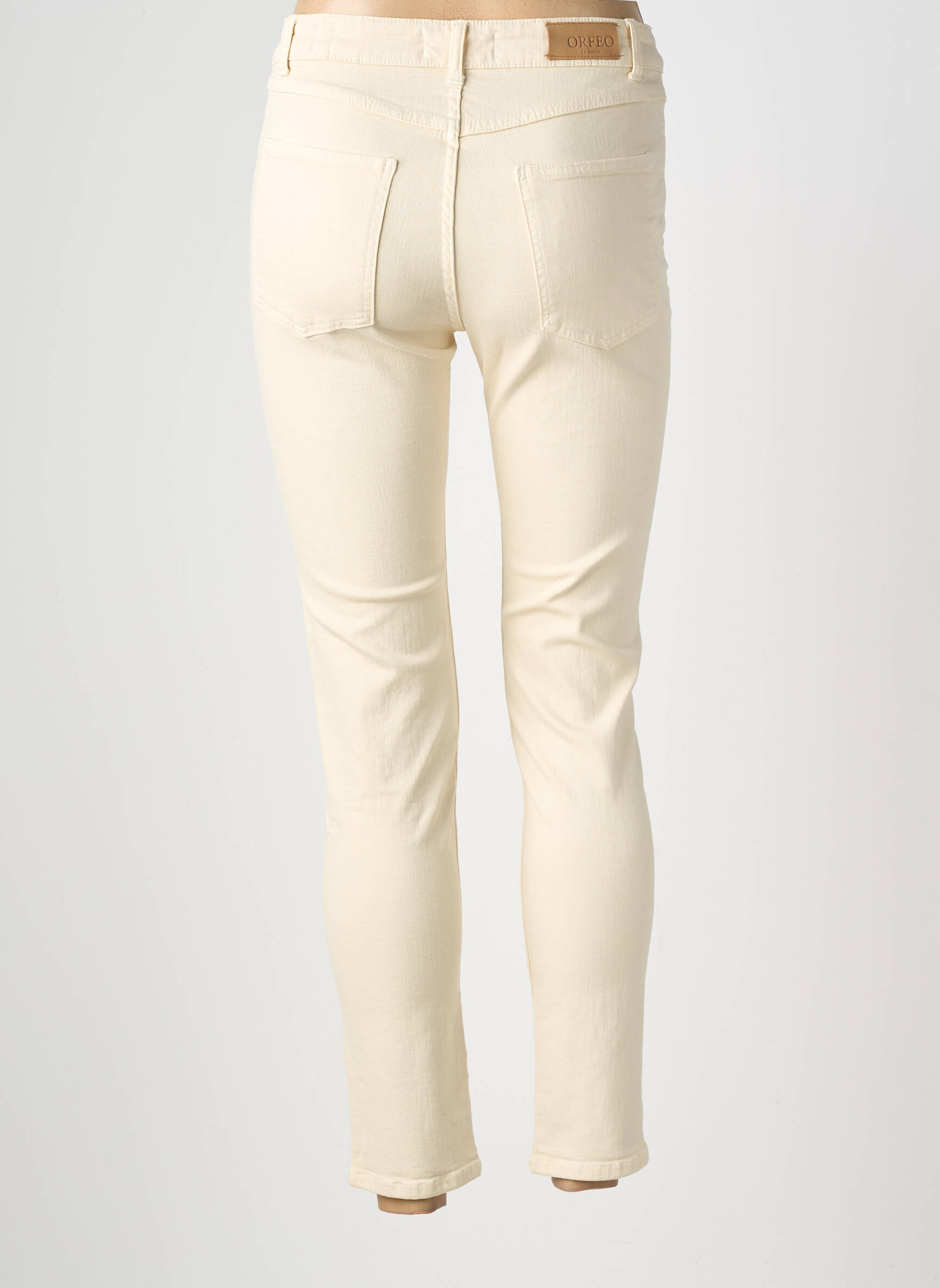 Jeans coupe slim tissage brut taille normale beige ORFEO femme