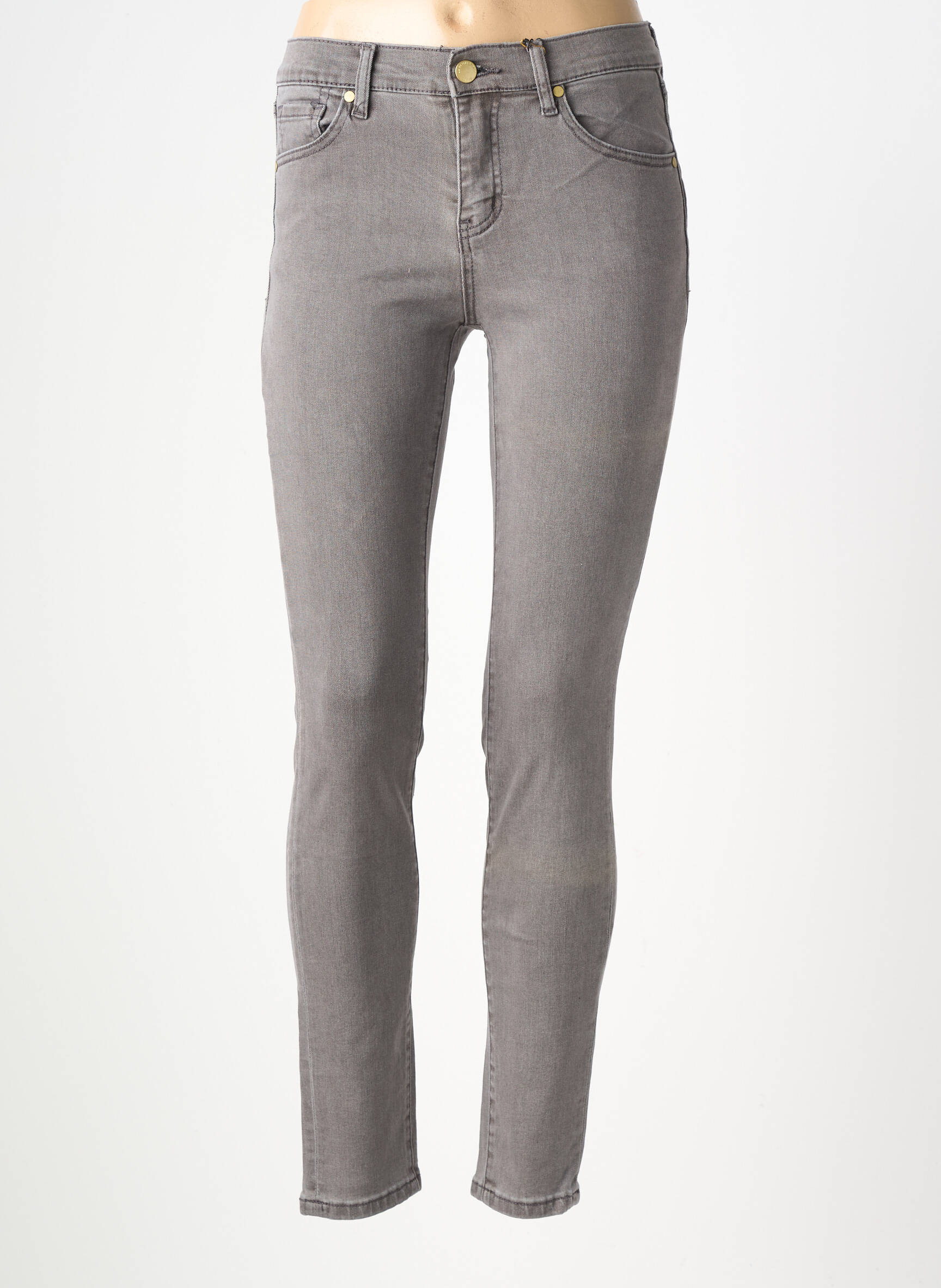 Jeans skinny tissage brut taille normale gris LA PETITE ETOILE femme