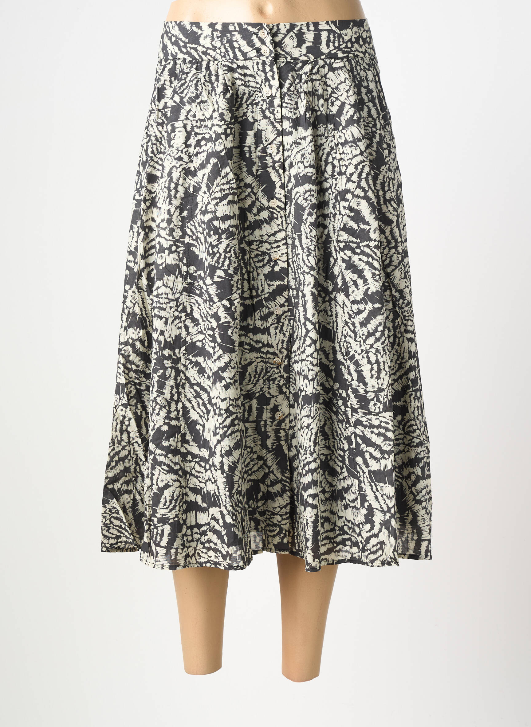 Jupe mi-longue taille normale gris ORFEO femme
