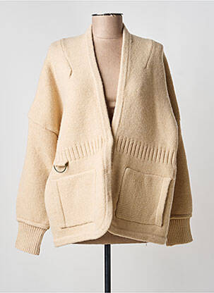 Gilet manches longues col v beige SKATÏE femme