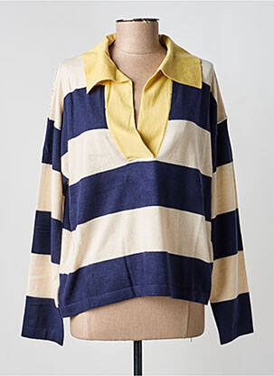 Pull coupe droite manches longues bleu FRNCH femme