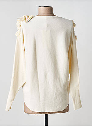 Pull coupe cintrée manches longues beige LOKITA femme