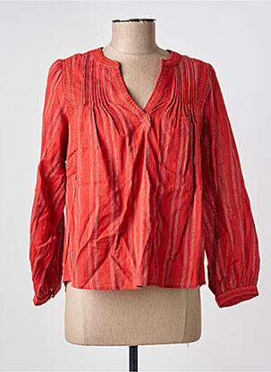 Blouse imprimé fantaisie manches longues orange RUE MAZARINE femme