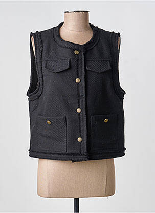 Gilet sans manche fermeture boutonnée sur le devant noir SEE U SOON femme