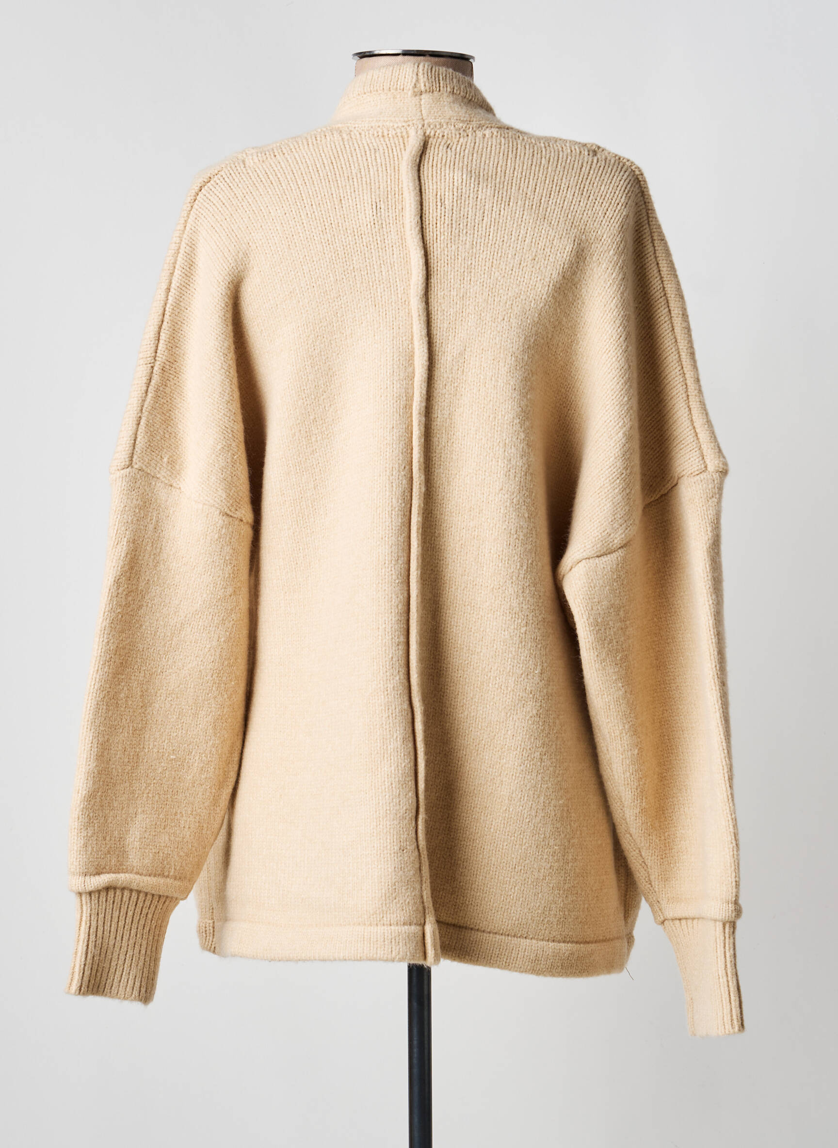 Gilet manches longues col v beige SKATÏE femme