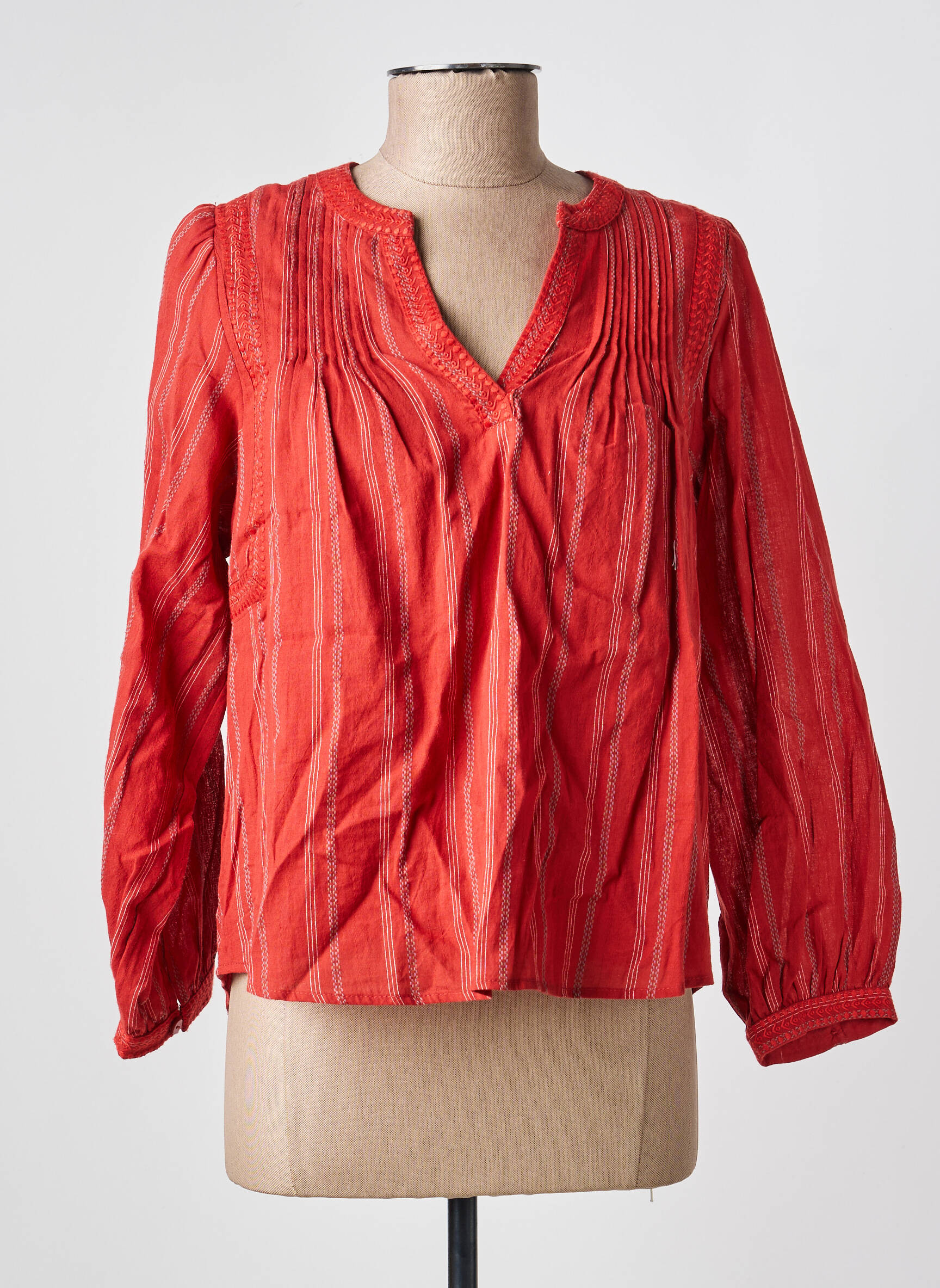 Blouse imprimé fantaisie manches longues orange RUE MAZARINE femme