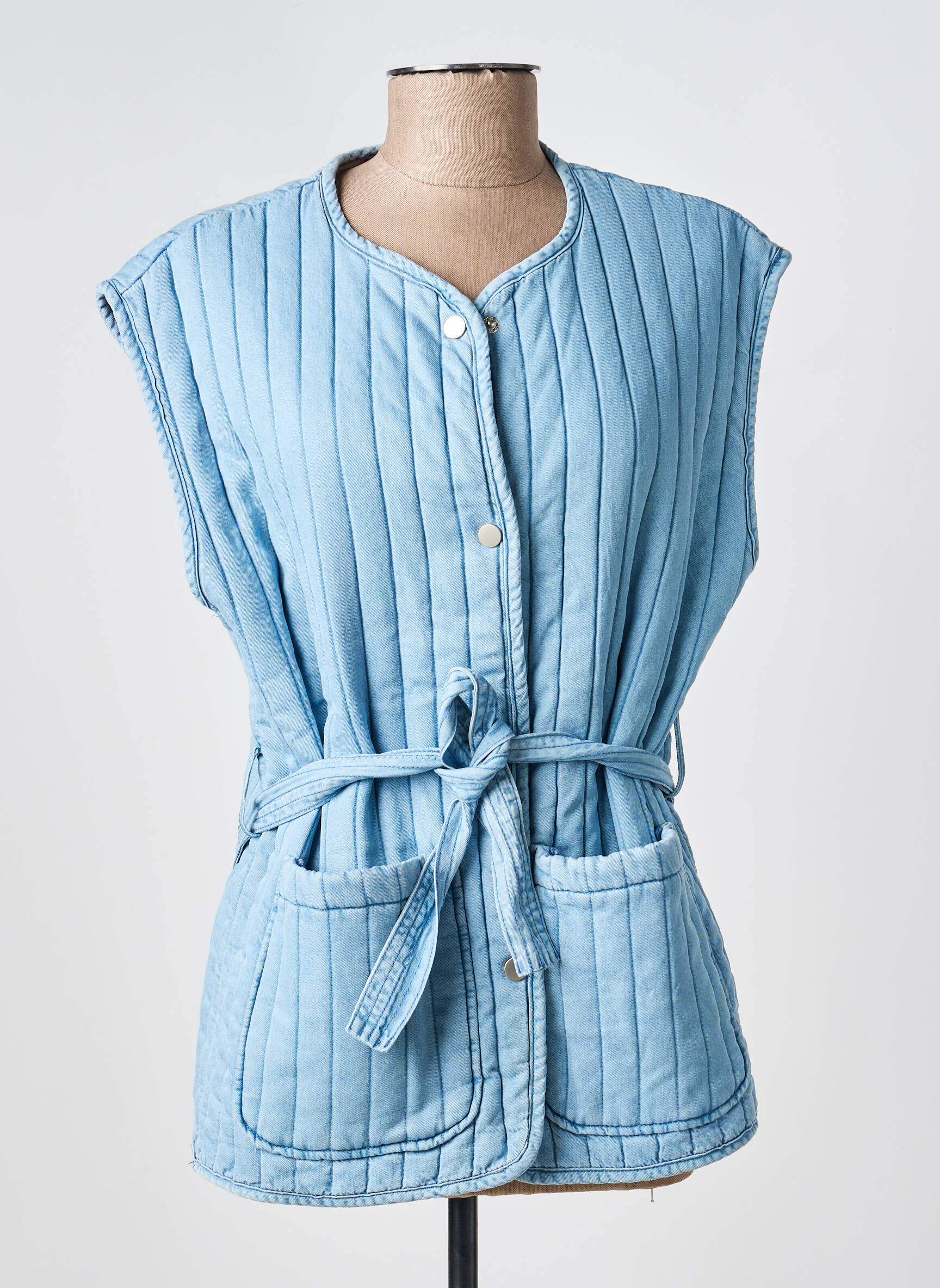 Veste casual col rond bleu ORFEO femme