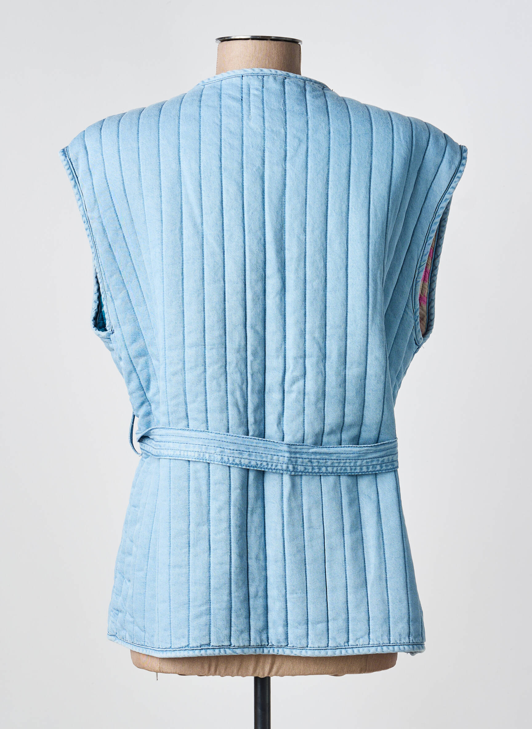 Veste casual col rond bleu ORFEO femme