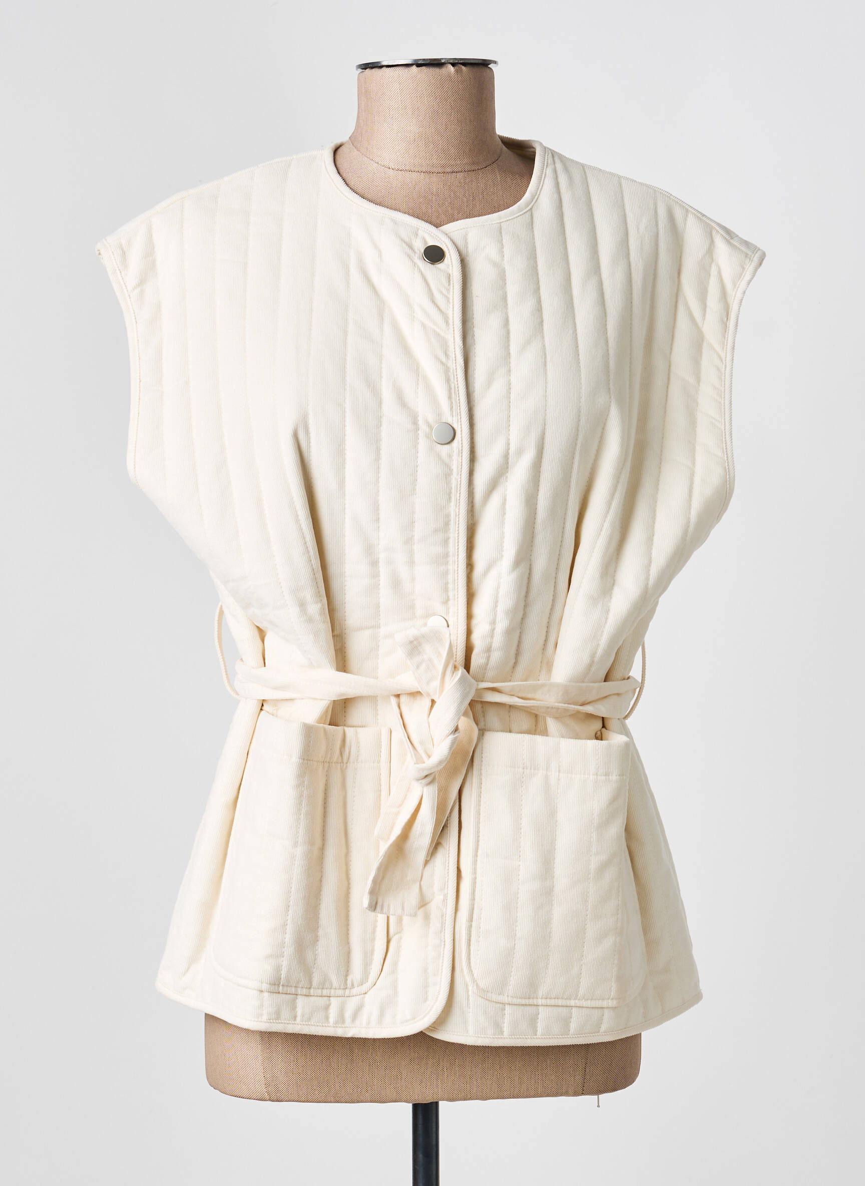 Veste casual col rond beige ORFEO femme