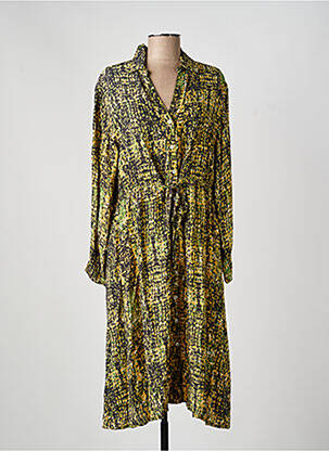 Robe mi-longue imprimé fantaisie manches longues vert MKT STUDIO femme