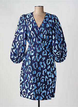 Robe mi-longue manches 3/4 manches 3/4 bleu COSTER COPENHAGEN femme