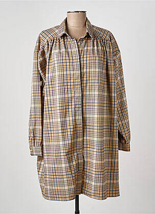 Robe courte manches longues manches longues beige RUE MAZARINE femme