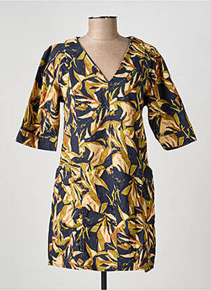 Robe courte manches courtes manches courtes bleu ORFEO femme