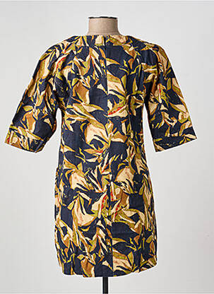 Robe courte manches courtes manches courtes bleu ORFEO femme